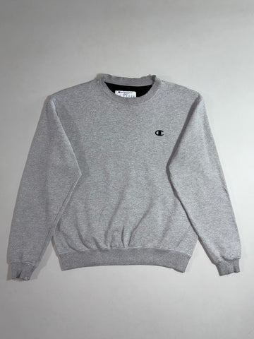 Champion Eco Small Logo Crewneck Sweatshirt – Heather Grey (L/XL)