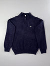 Vintage Lacoste Navy Wool Quarter-Zip Sweater (S)