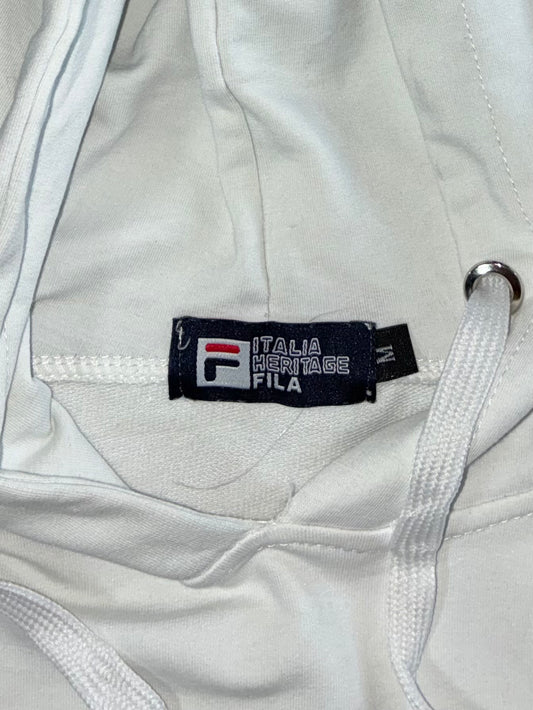 FILA White Italia Heritage Big Logo Hoodie (XS)