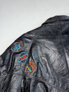 Vintage 90s Dino Gallucci Black Leather Bomber Jacket – Embossed Logo, Snap Pockets (XL)