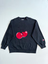 KIRSH Big Cherry Black Crewneck Sweatshirt – Size (L)