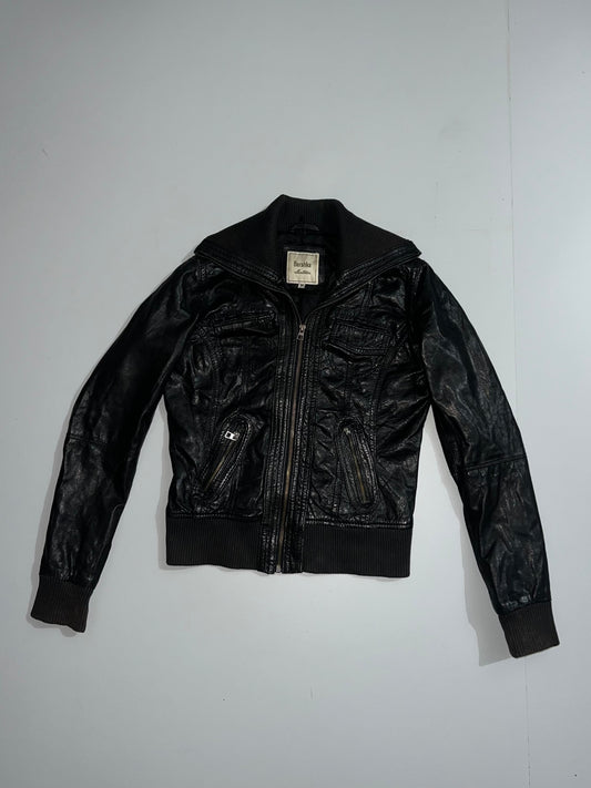 !                                                                                                                          Bershka Original Leather Jacket (XS)
