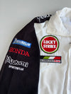 Lucky Strike BAR Honda F1 Racing Jacket, White & Black with Embroidered Sponsor Patches (L)