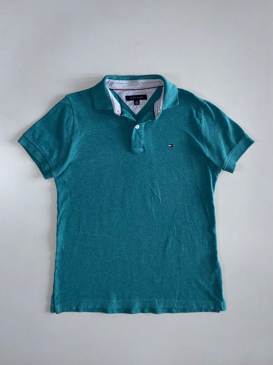 Tommy Hilfiger Short Sleeve Pique Polo Teal (M)