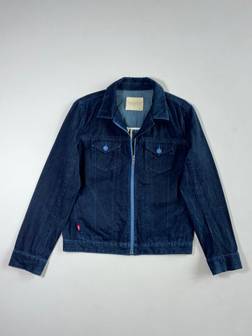 Levi’s Dark Indigo Zip-Up Denim Jacket – Blue Contrast Stitch (M)