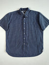 Tommy Hilfiger Navy Micro Check Short Sleeve Button-Down Shirt (2XL)