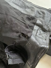 Vintage Black Leather Motorcycle Biker Jacket with CE Protection(M/L)