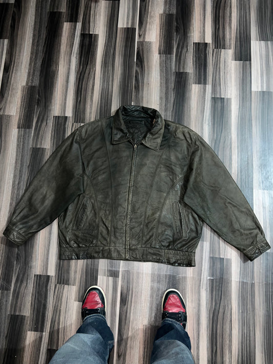 A b Super Premium Original Leather Jacket (2XL)