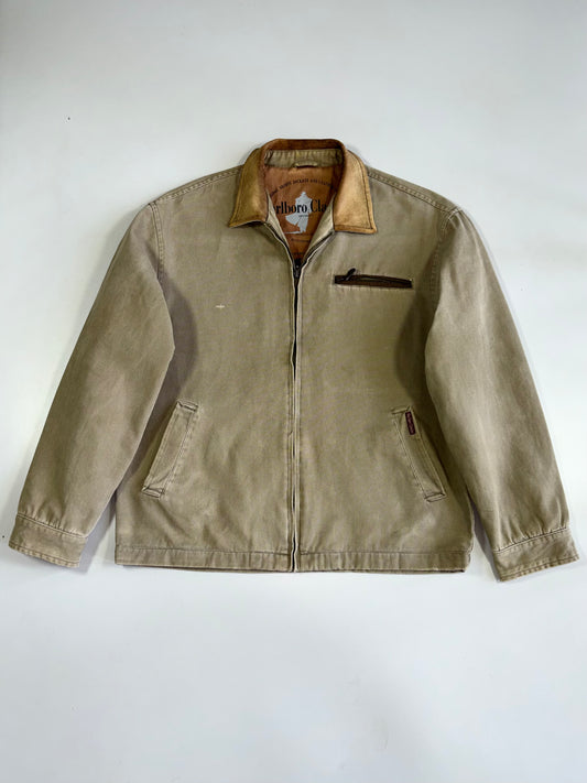 Vintage Marlborn Classic’s Original Hard Cotton Jacket W/ Leather Collar RARE (L)