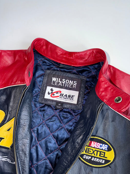 Vintage Jeff Gordon #24 DuPont NASCAR Jacket Wilsons Leather x Chase Authentics, Hendrick Motorsports, Genuine Leather (L/XL)