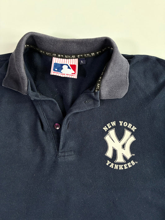 MLB New York Yankees Long Sleeve Polo Tee(XL)