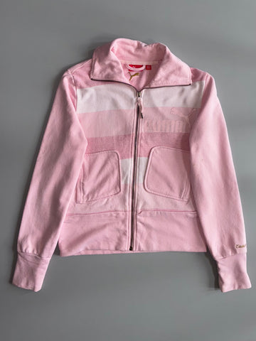Puma | Striped Full-Zip Track Jacket | Pink/White Women's (S)
