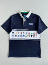 Rugby World Cup 2015 Official Navy Rugby Shirt with All 20 Team Crests (L)