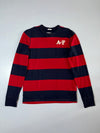 Abercrombie & Fitch Navy & Red Striped Muscle Long Sleeve Shirt (XL)