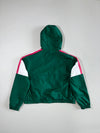 Adidas 3-Stripe Half-Zip Hooded Anorak – Green/Pink (Women's)(L)