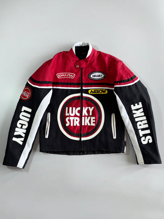 Lucky Strike Racing Jacket Lucky Strike × Arrow × Helmet patches, quilted lining (S)