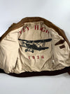 Vintage Americana Multi-Patch Suede Heavy Bomber Jacket (M)