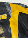 IXS Yellow Flame Genuine Leather Motorcycle Racing Jacket Padded (XL)
