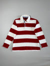 Tommy Hilfiger Block Stripe Rugby Polo Shirt — Red / White Long Sleeve (XS)
