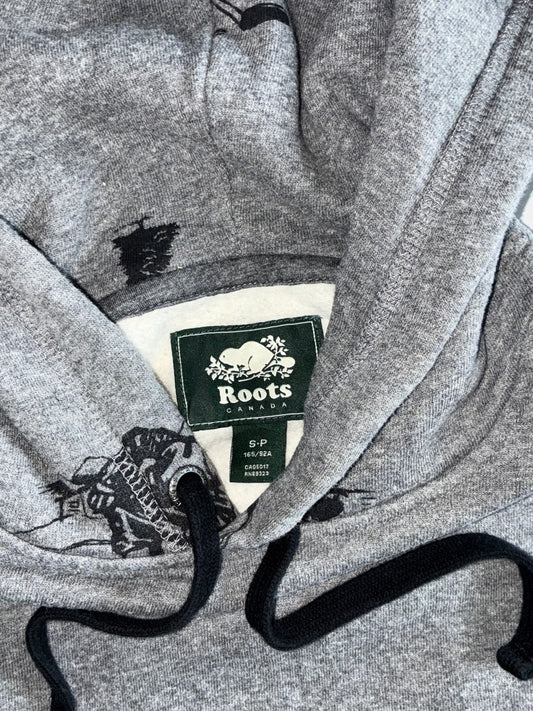 Roots Grey Hockey Print Hoodie (M/L)