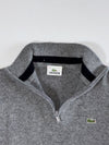 Lacoste Crocodile Logo Quarter-Zip Sweater, Heather Grey, Size (S)