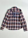 5th Street Premium Patch Embroidered Plaid Flannel Shirt – Brown/Navy (S)