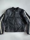 Furygan “Back Security” Black Perforated Leather Moto Jacket Panther Back Graphic & Armor Pockets (Paded)(XL)