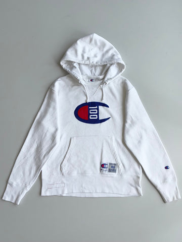Champion 100 Year Anniversary Big C Logo White Hoodie – (M/L)
