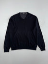 Calvin Klein Extra Fine Merino Wool V-Neck Sweater, Black (L)