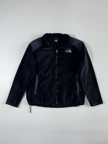 The North Face Full-Zip Fleece Jacket with Nylon Shoulder Overlays – Black – (M)