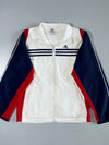 Adidas Track Jacket White Navy Red Colorblock Full Zip (M)