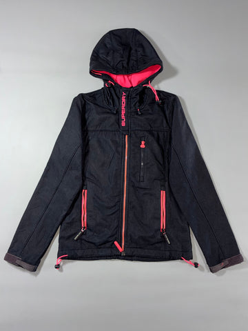 Superdry Original Windtrekker Black & Red Hooded Technical Jacket Women’s (XS)