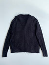 Polo Ralph Lauren Black Cable Knit Full Zip Sweater (XL)