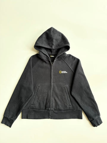 National Geographic Black Zip Hoodie – Raglan Sleeve | (S)