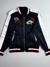 Izzue Floral Embroidered Reversible Sukajan Bomber Jacket – Black (XS)