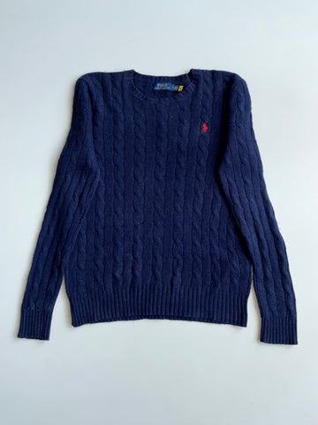 Polo Ralph Lauren Cable Knit Crewneck Sweater – Navy (S)