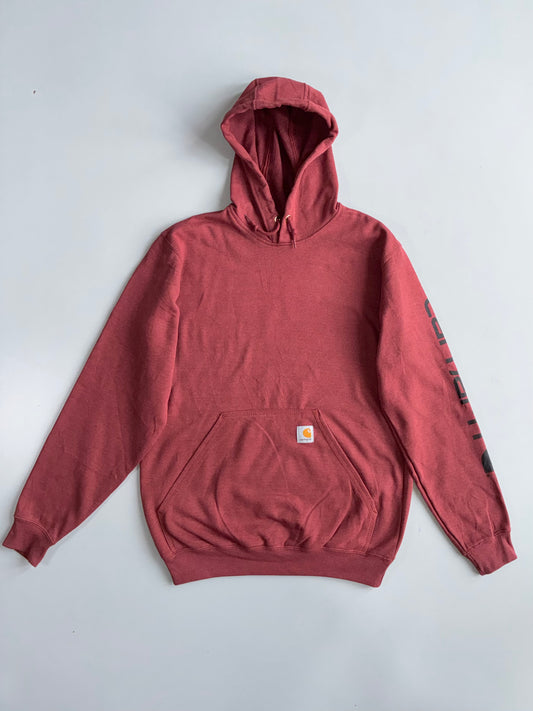 Carhartt Sleeve Logo Hoodie | Brick Red Original Fit (M/L)