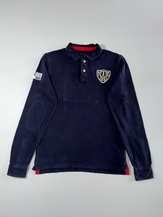 Tommy Hilfiger Rugby Polo Long Sleeve Shirt – Navy/Red (XL)