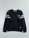 NFL Team Apparel Las Vegas Raiders Black Striped Crewneck (M)