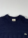 Vintage Lacoste Navy Ribbed Knit Crew Neck Sweater – (2XL)