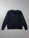 Polo Ralph Lauren Charcoal Grey V-Neck Sweater (S)