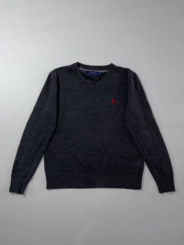 Polo Ralph Lauren Charcoal Grey V-Neck Sweater (S)