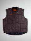 Red Kap | Vintage Made in USA Brown Quilted Work Vest "Bill" Embroidered (2XL)