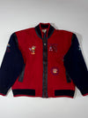 Fine Lead Wool Varsity Jacket — Red & Navy (L)