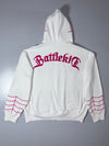 Battlekid Spider-Web Embroidered Full-Zip Hoodie – White/Pink (2XL)