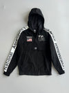 NASA x Pull&Bear Black Hooded Anorak Windbreaker with “National Aeronautics and Space Administration” Sleeve Tape (XS/S)