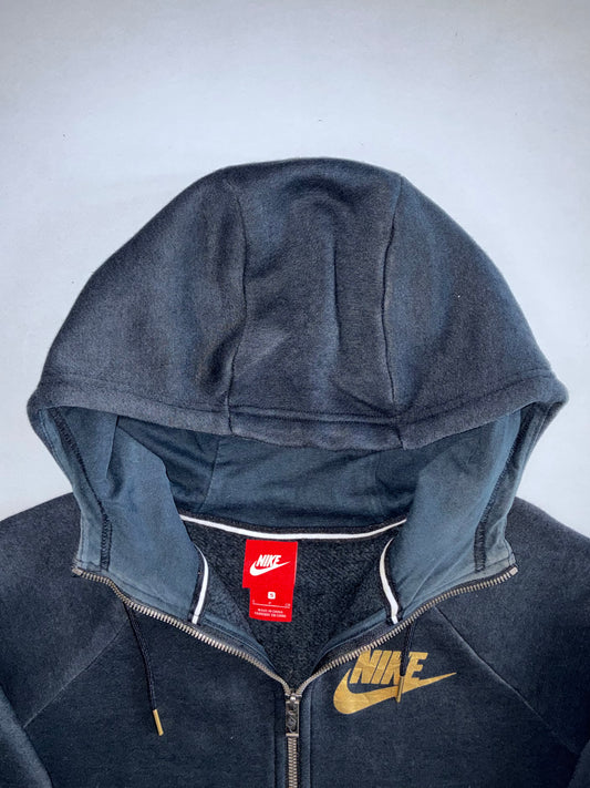 Nike Sportswear | Gold Swoosh Full-Zip Hoodie | Black (S)