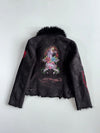 Ed Hardy by Christian Audigier Y2K Black Faux Shearling Biker Jacket Women’s (S)