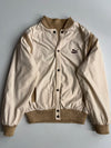 Puma Re Vintage Knit-Trim Bomber Jacket Cream Beige (M)