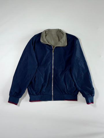 Vintage Reversible Crest Harrington Bomber Jacket  Olive/Navy (M)